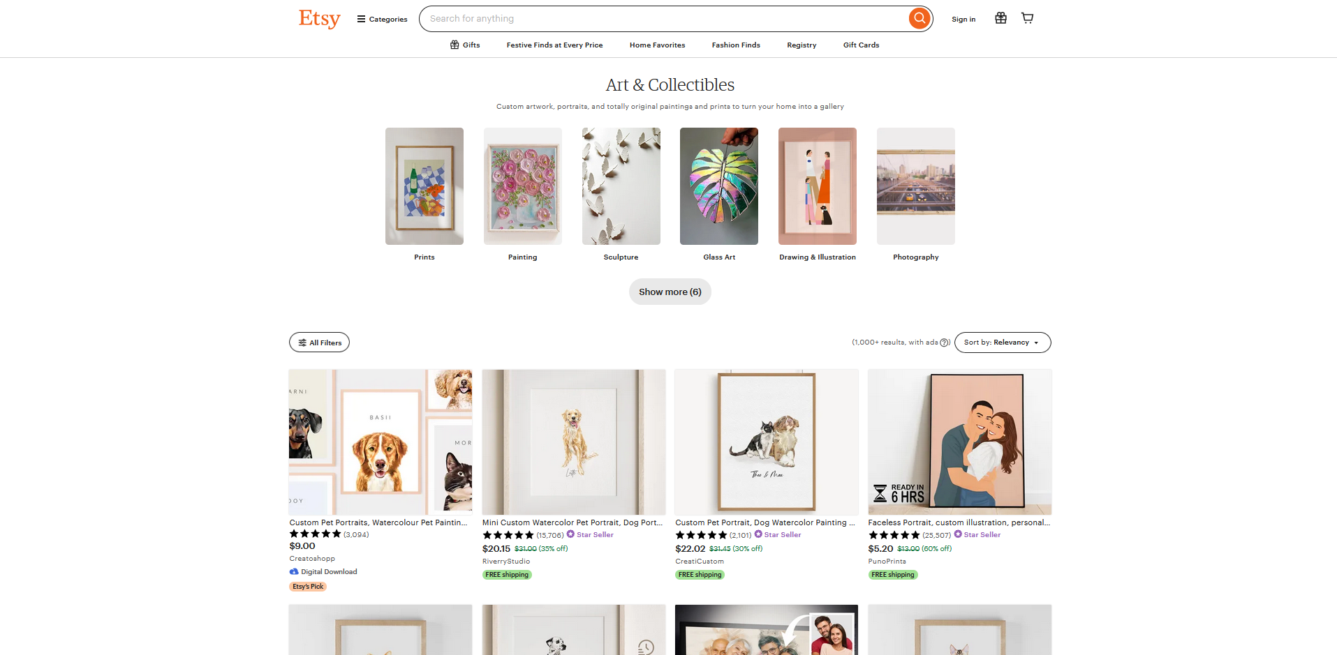 Showcase of Etsy's inventory page.